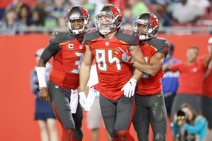 Brate (No. 84) is an alum of the Bucs’ Ghost List, overlooked draft prospects identified through analytics.